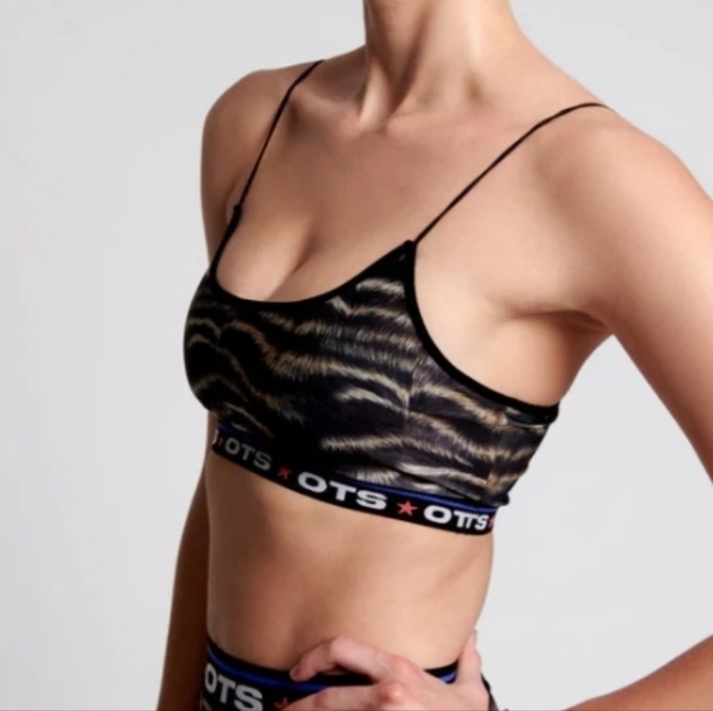 ONE TEASPOON OTS Dark Animal Boxer Crop Bralette NWT